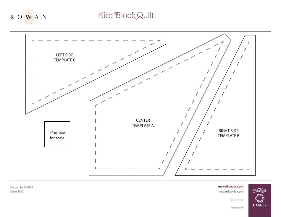 Kite Block Quilt Pattern Template, Page 5