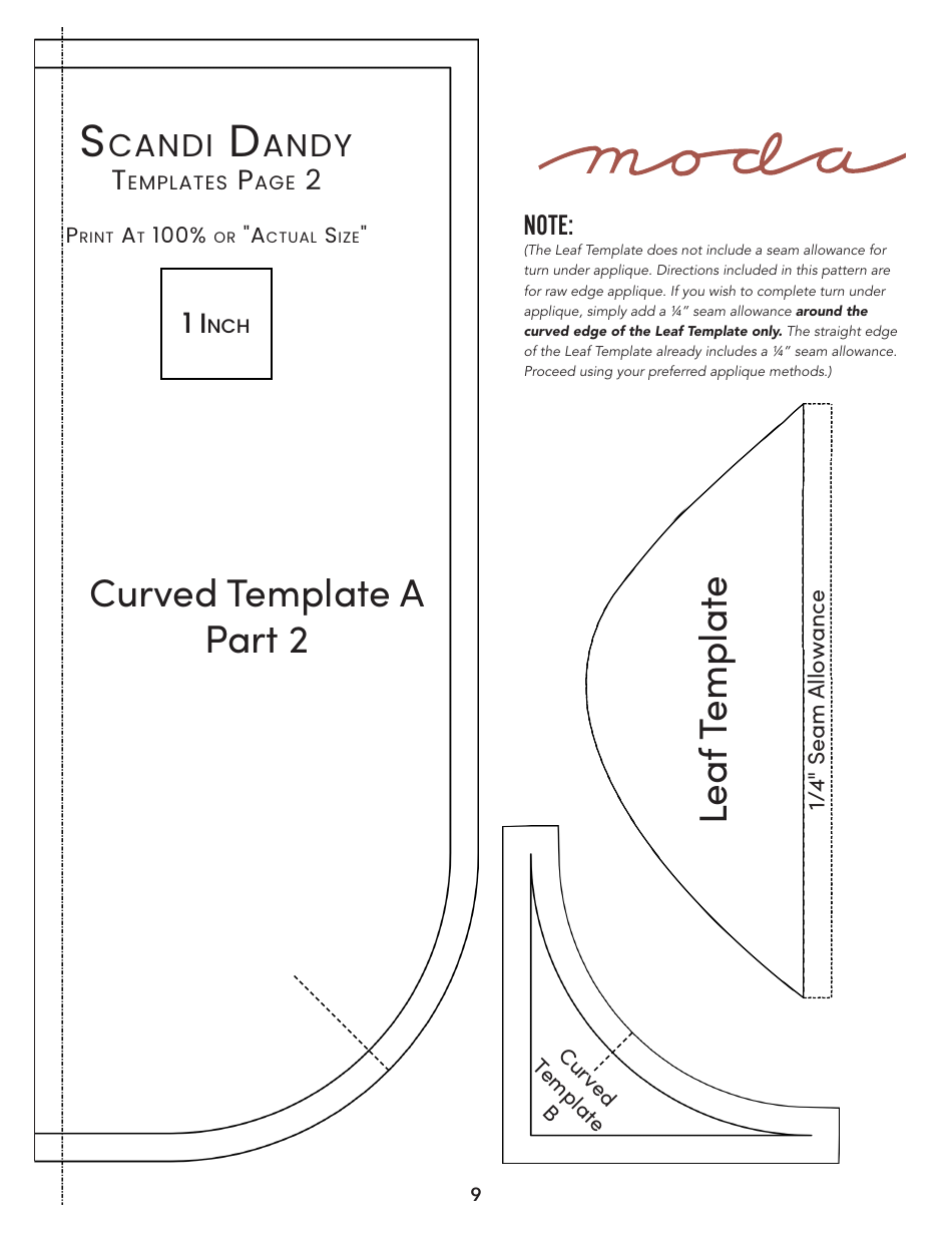 Scandi Dandy Quilt Pattern Templates, Page 10