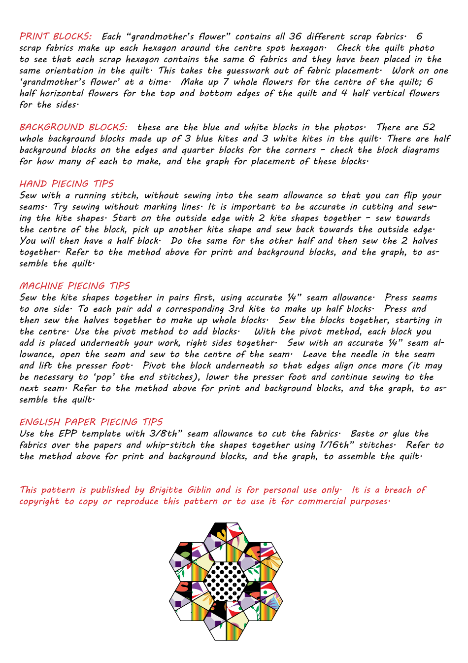 Edy Brady Kite Quilt Pattern Templates, Page 3