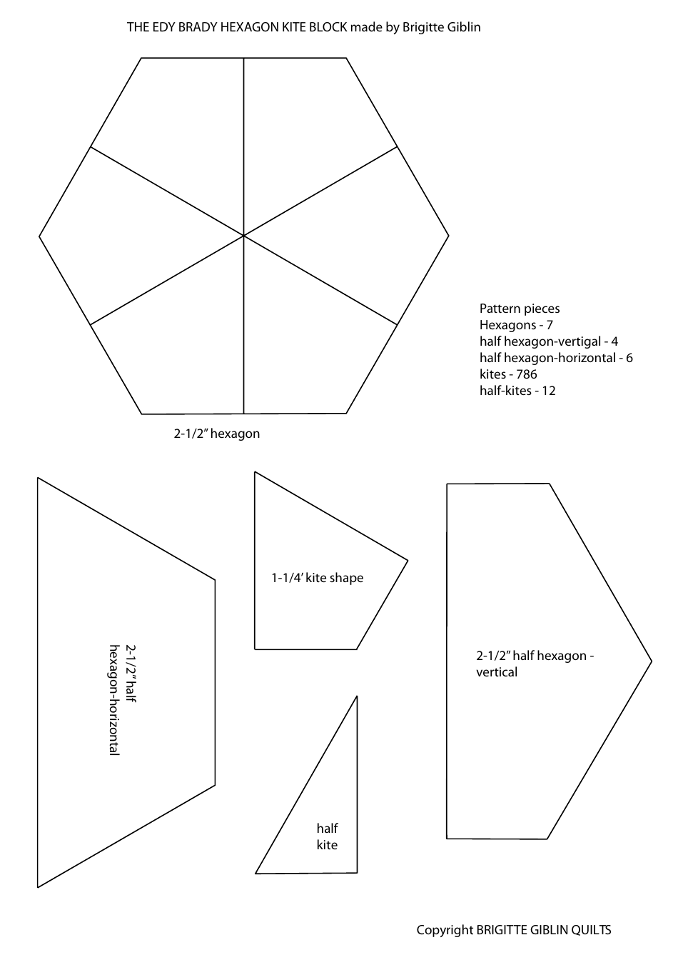 Edy Brady Kite Quilt Pattern Templates, Page 7