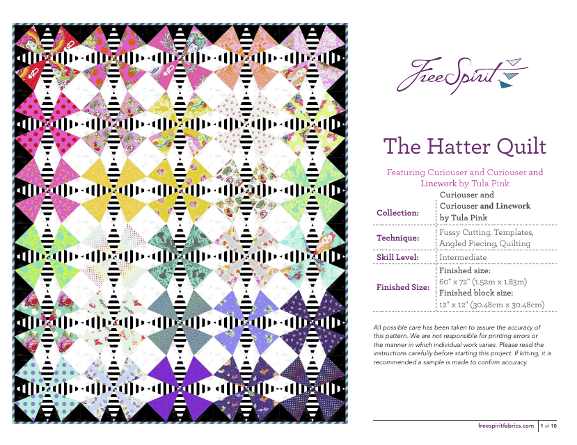 Hatter Quilt Pattern Templates