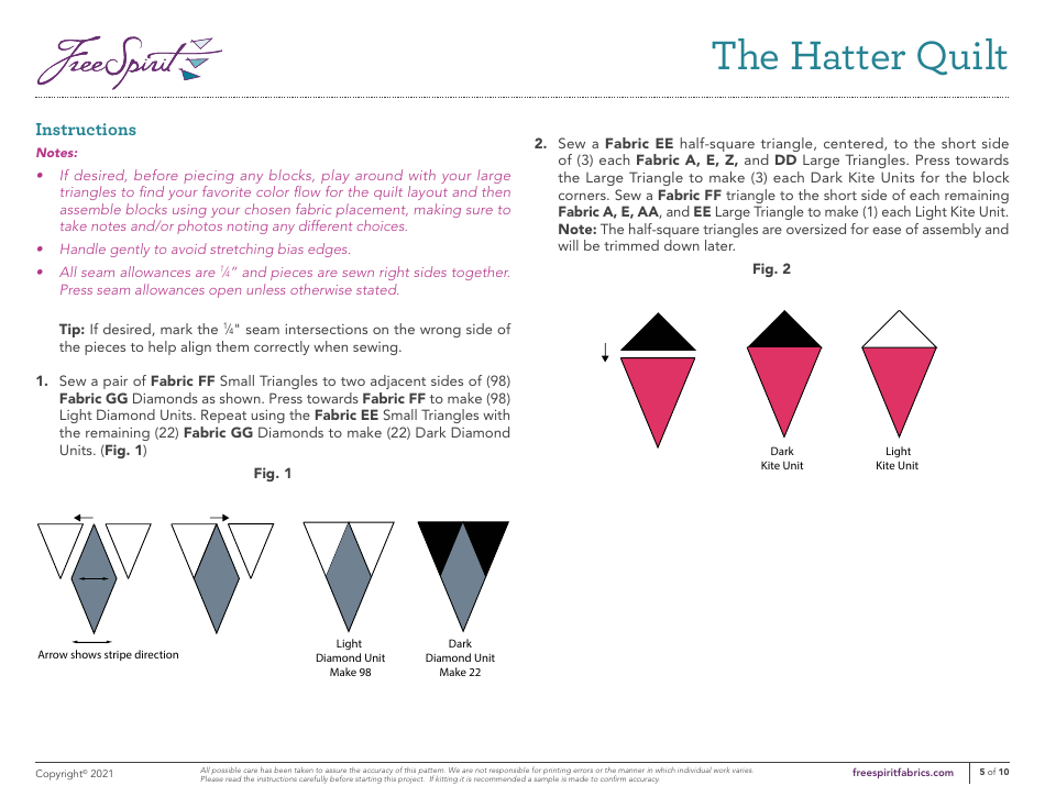 Hatter Quilt Pattern Templates, Page 5