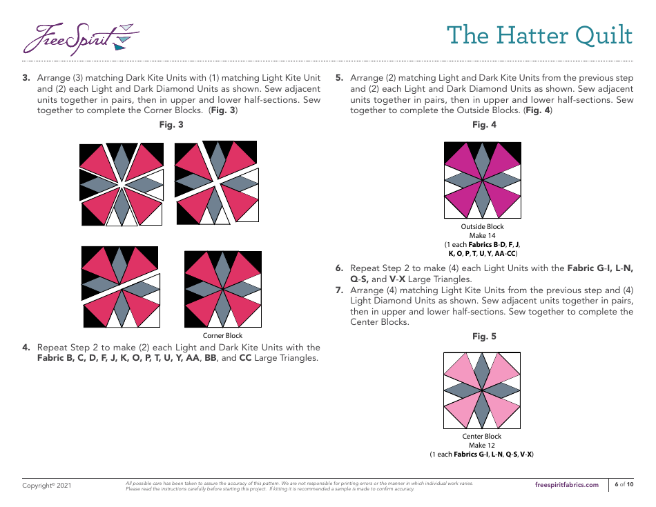 Hatter Quilt Pattern Templates, Page 6