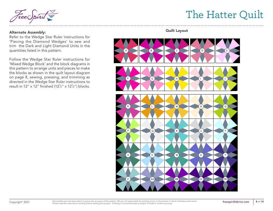 Hatter Quilt Pattern Templates, Page 8