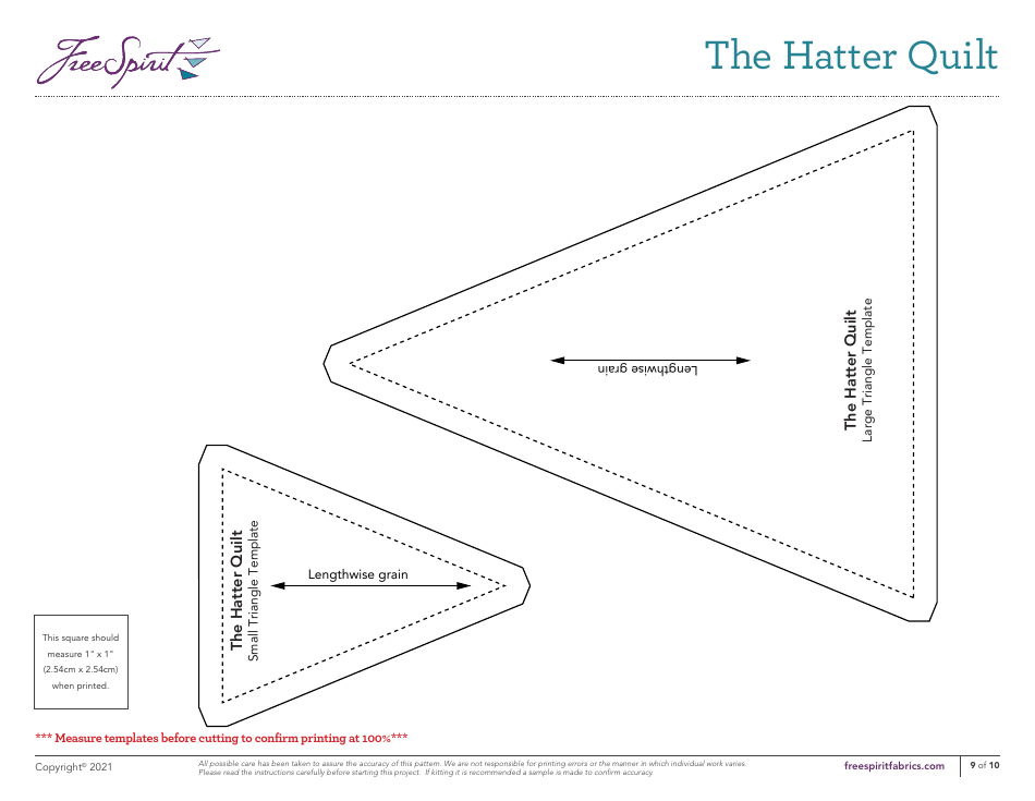 Hatter Quilt Pattern Templates, Page 9