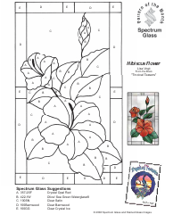 Document preview: Stained Glass Hibiscus Flower Pattern Template