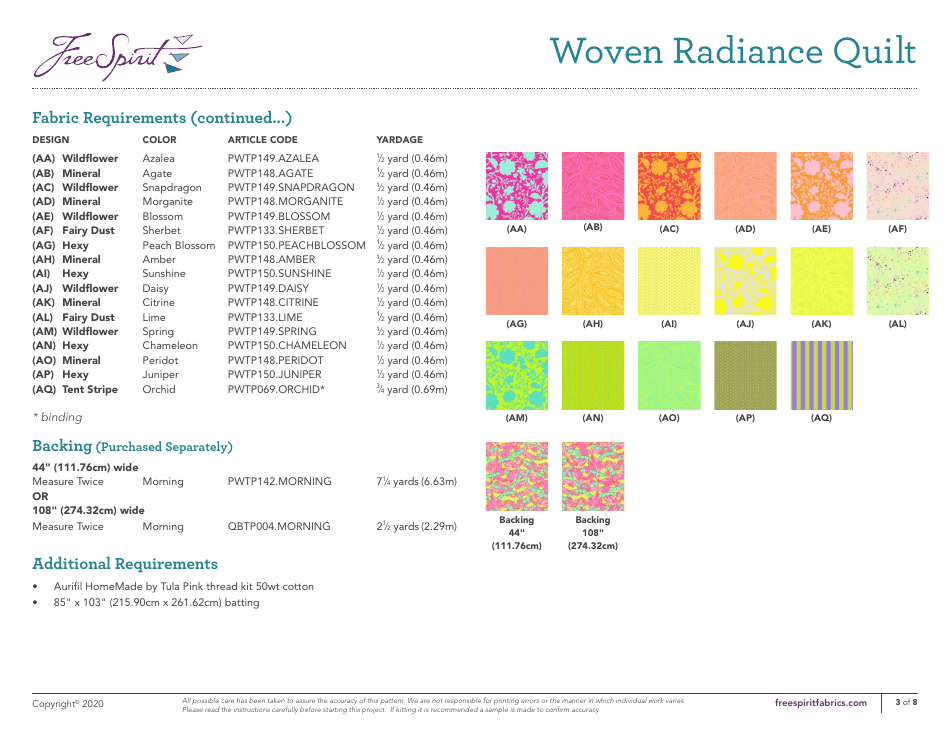 Woven Radiance Quilt Pattern Template, Page 3
