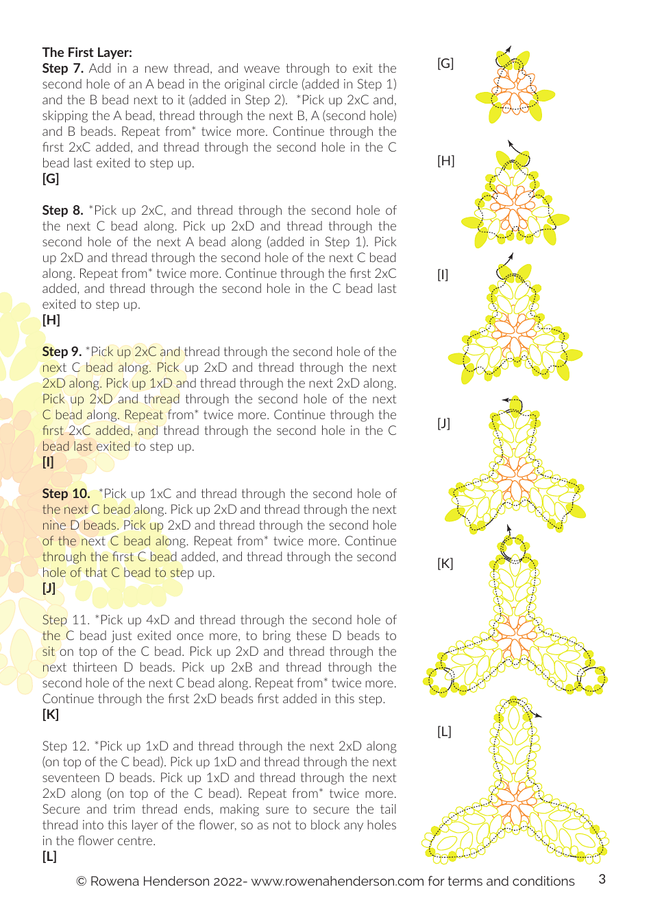 Daffodil Bead Pattern, Page 3