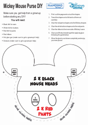 Document preview: Mickey Mouse Purse Template