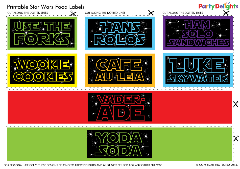 Star Wars Food Label Templates Download Printable PDF | Templateroller