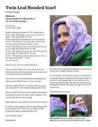 Document preview: Twin Leaf Hooded Scarf Knitting Pattern