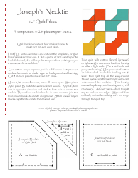 Document preview: Joseph's Necktie Quilt Block Pattern Templates