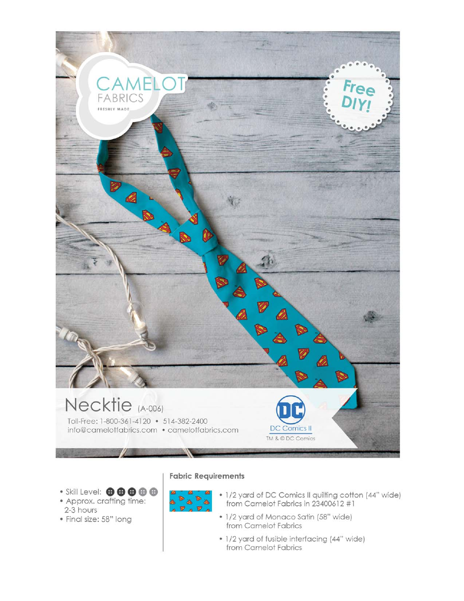Dc Necktie Sewing Pattern Templates Download Printable PDF Templateroller