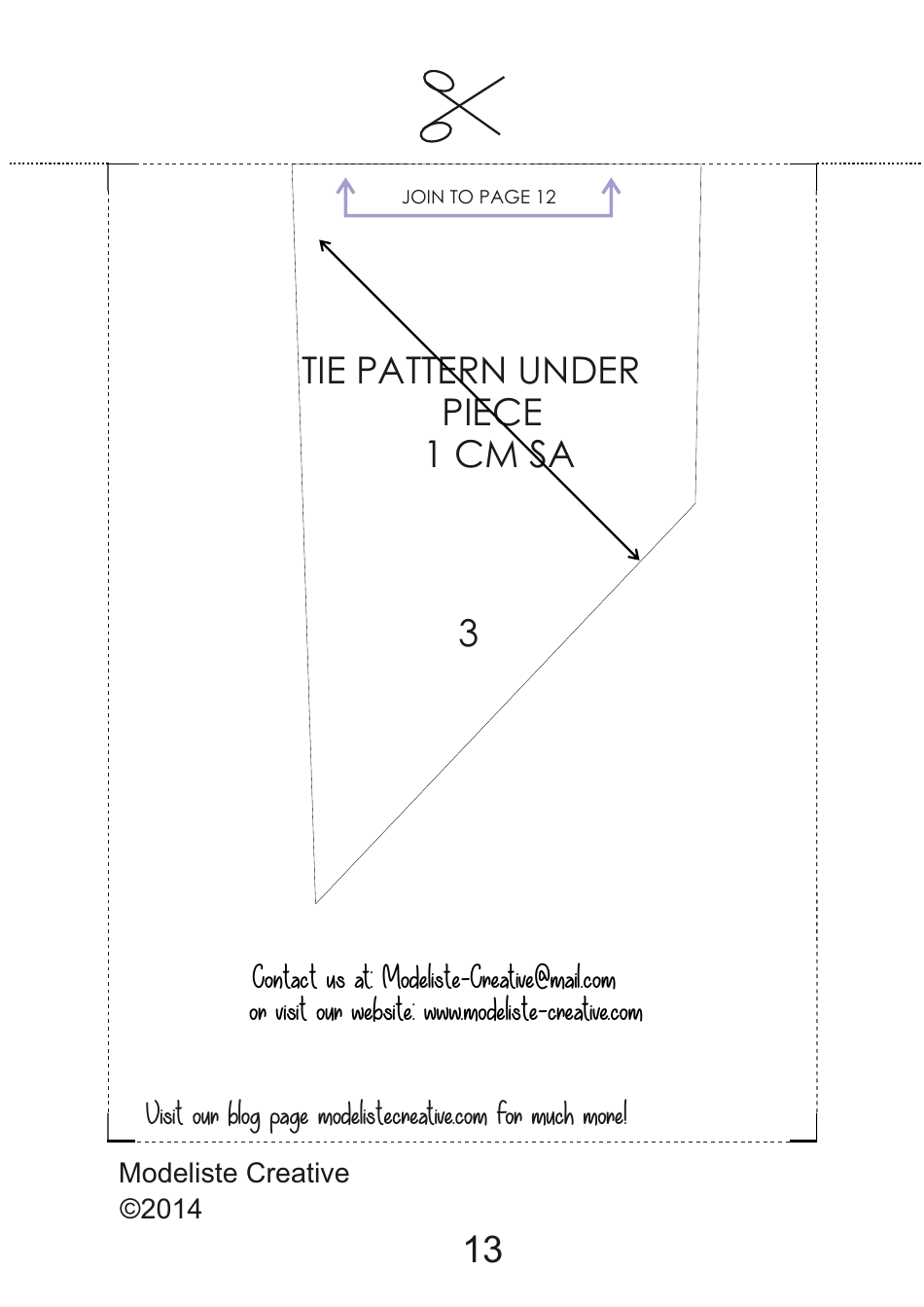 Tie Sewing Pattern Templates, Page 13