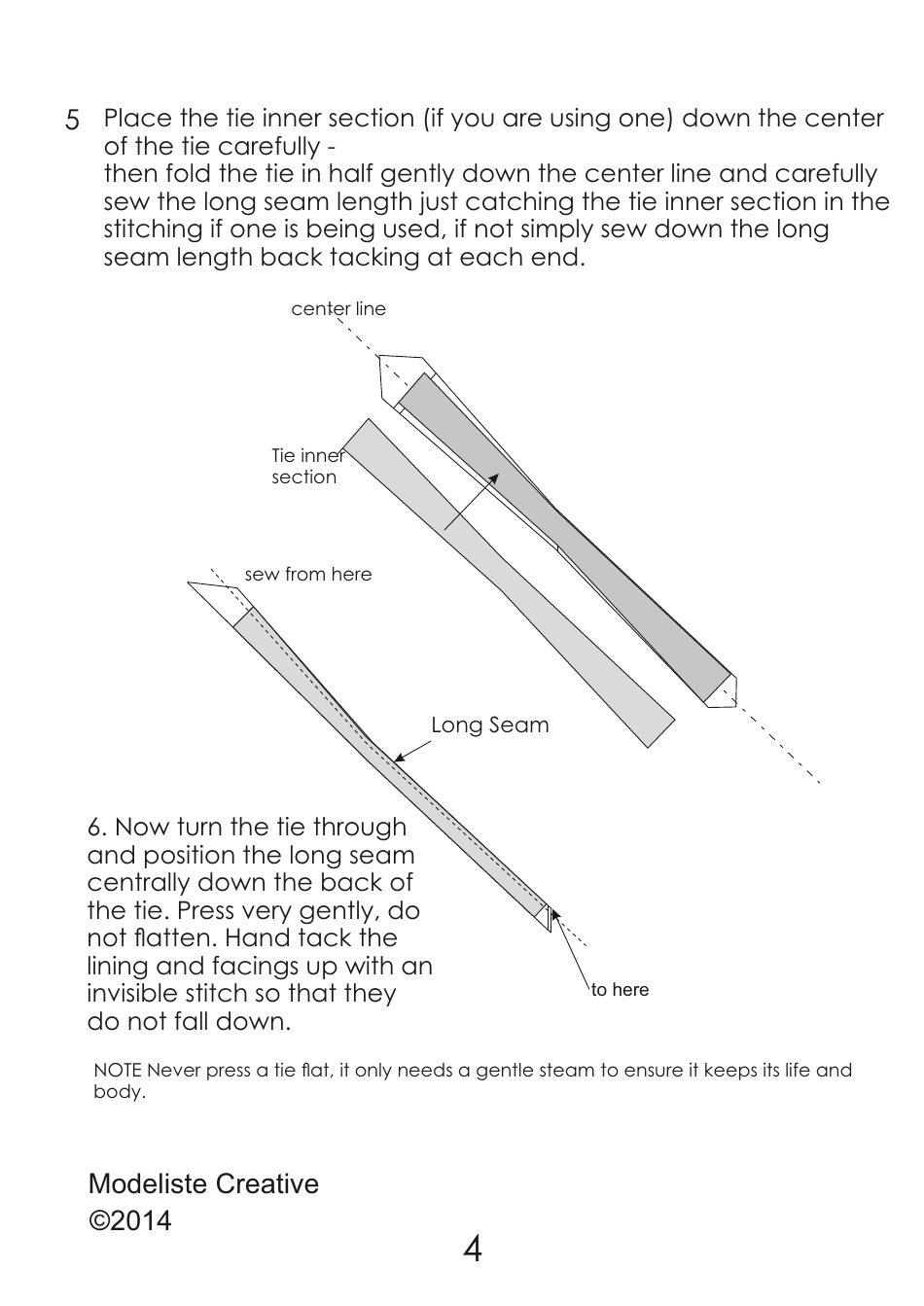 Tie Sewing Pattern Templates, Page 4