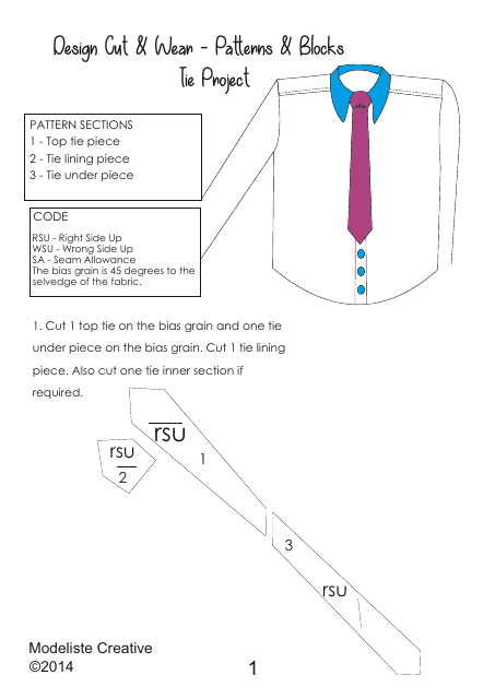 Tie Sewing Pattern Templates