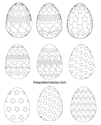 Document preview: Easter Egg Shapes Outline Templates