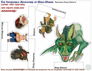 The Incredible Adventure of Hugh Hound Finger Puppet Templates, Page 2