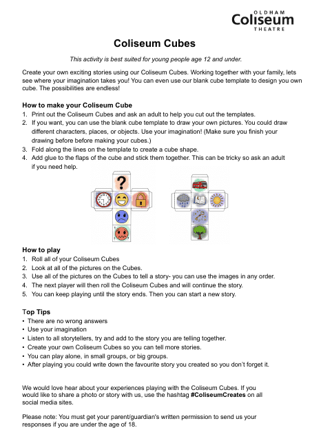 Coliseum Cube Templates - Free Printable PDF documents for Coliseum-themed Cube Building Game Development.