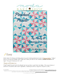 Document preview: Pinwheel Puzzle Quilt Pattern