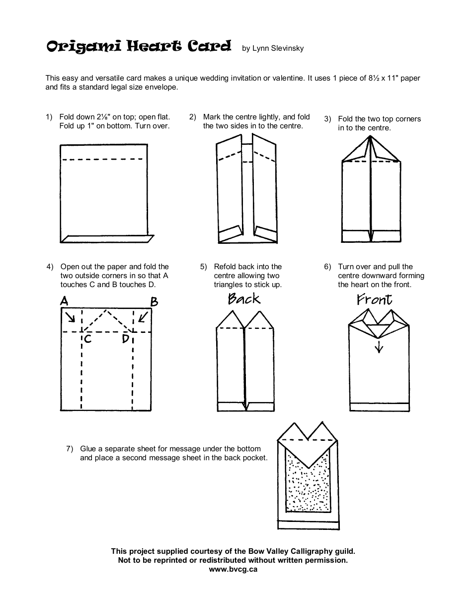 Origami Heart Card Guide Download Printable PDF Templateroller