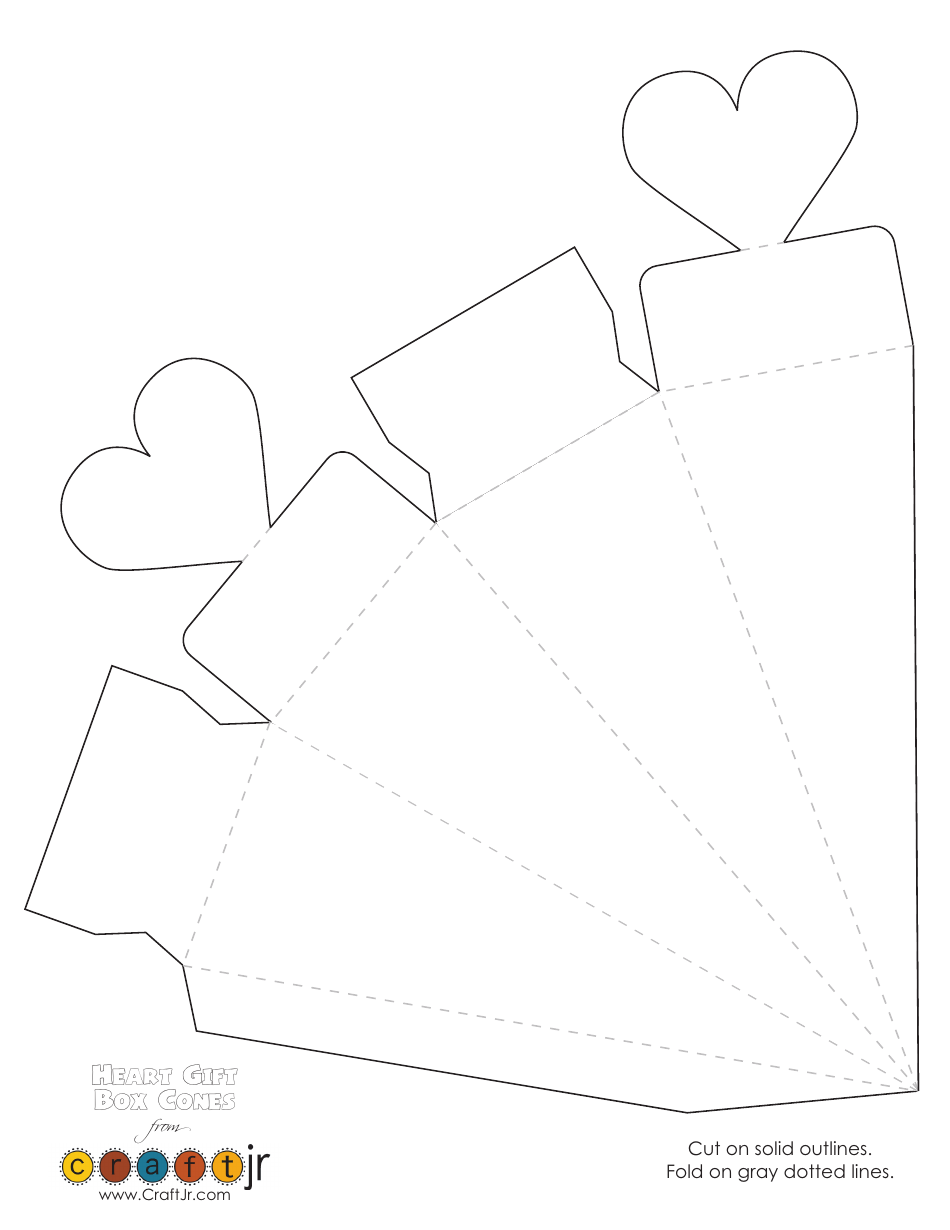 Heart Gift Box Cone Template, Page 1