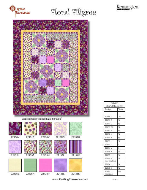 Floral Filigree Quilt Pattern Templates - Colorful and Intricate Templates for Stunning Quilt Designs