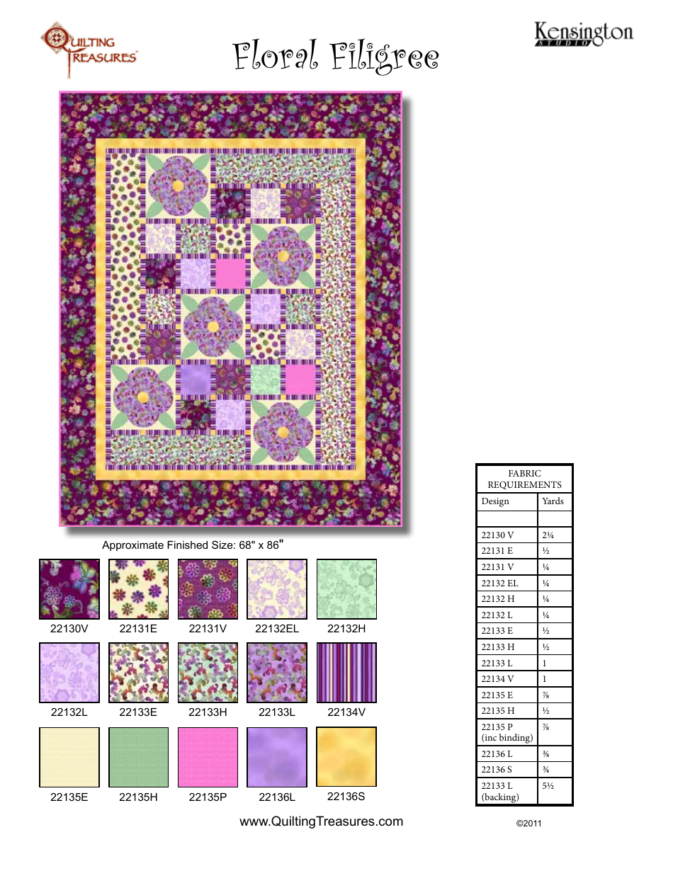 Floral Filigree Quilt Pattern Templates - Colorful and Intricate Templates for Stunning Quilt Designs