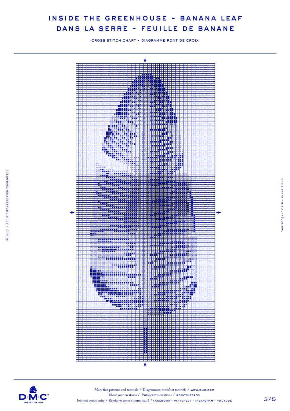 Inside the Greenhouse - Banana Leaf Cross-stitch Pattern (English / French), Page 3