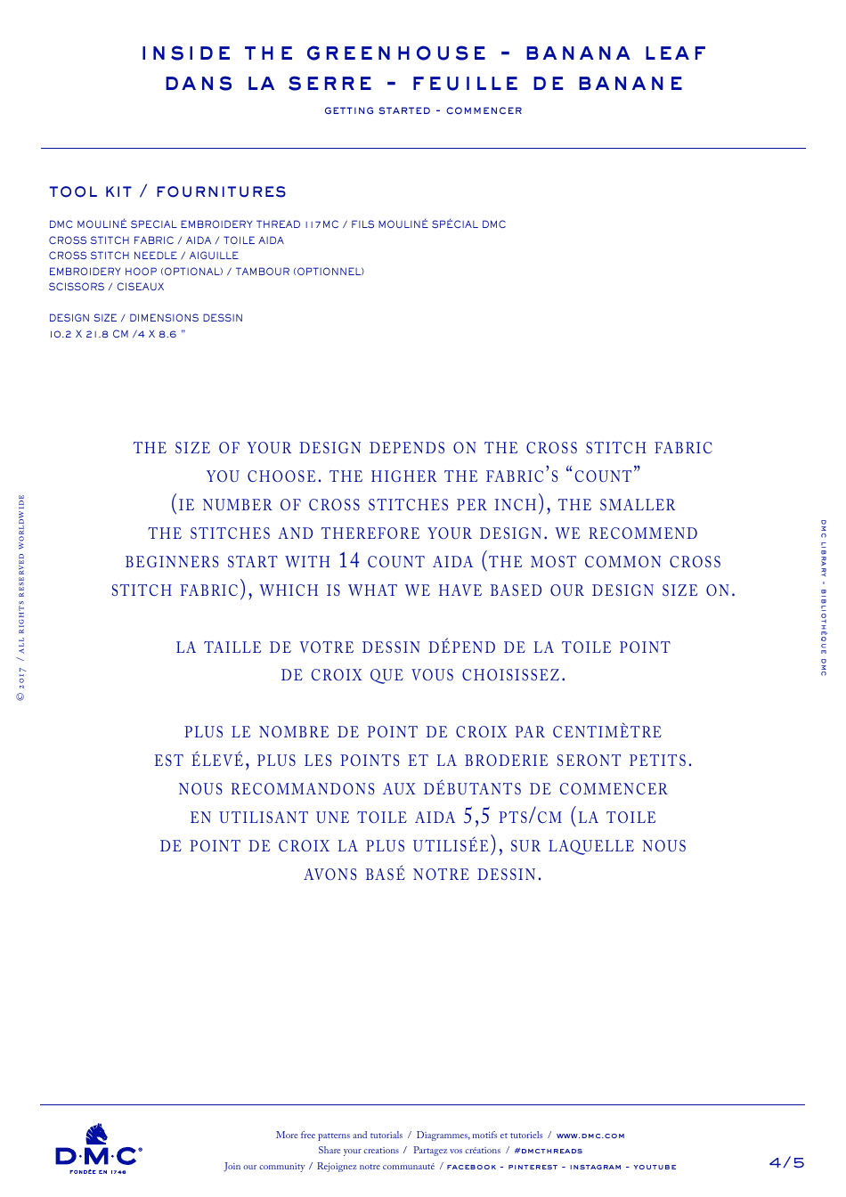 Inside the Greenhouse - Banana Leaf Cross-stitch Pattern (English / French), Page 4