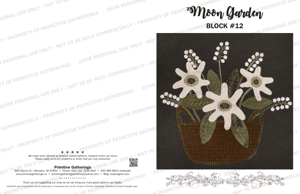 Moon Garden Cross-stitch Block Pattern Templates - Image Preview