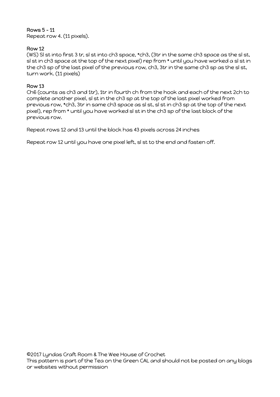 Tea on the Green Crochet Patterns, Page 13