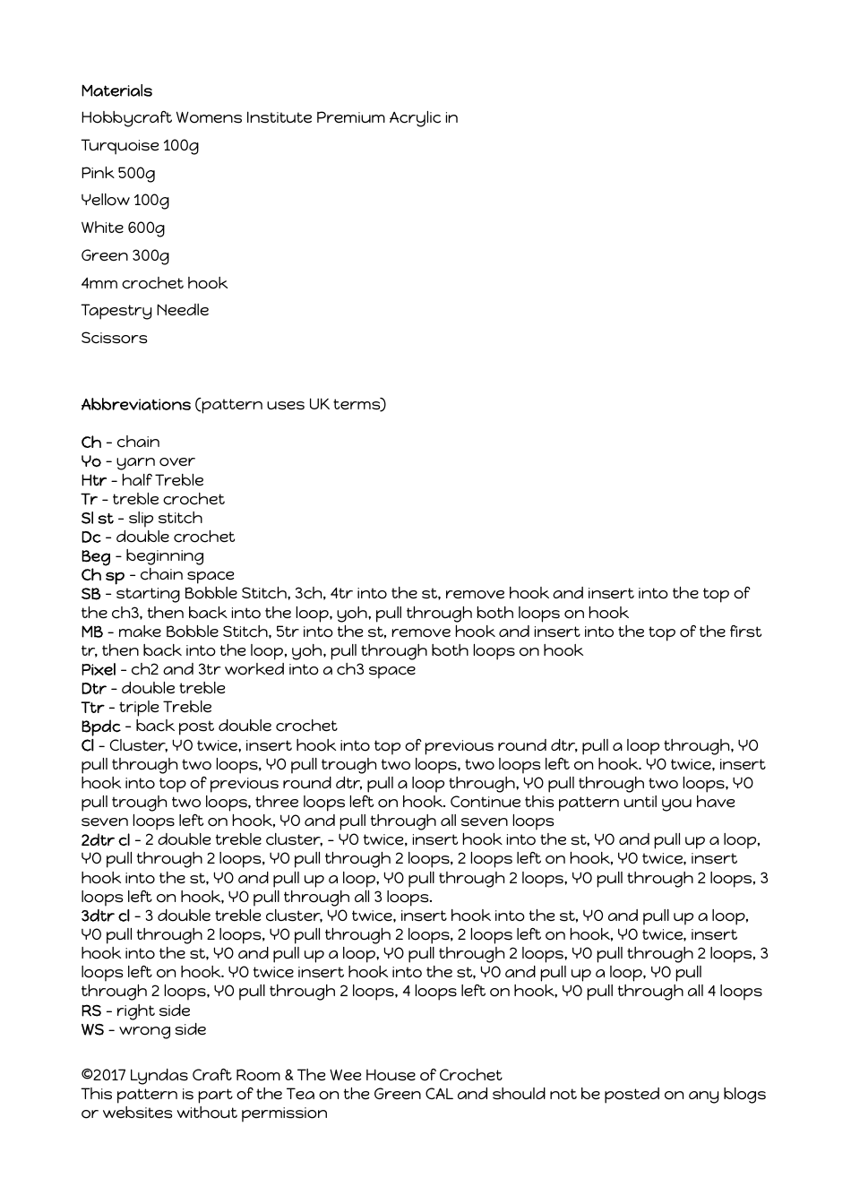 Tea on the Green Crochet Patterns, Page 2