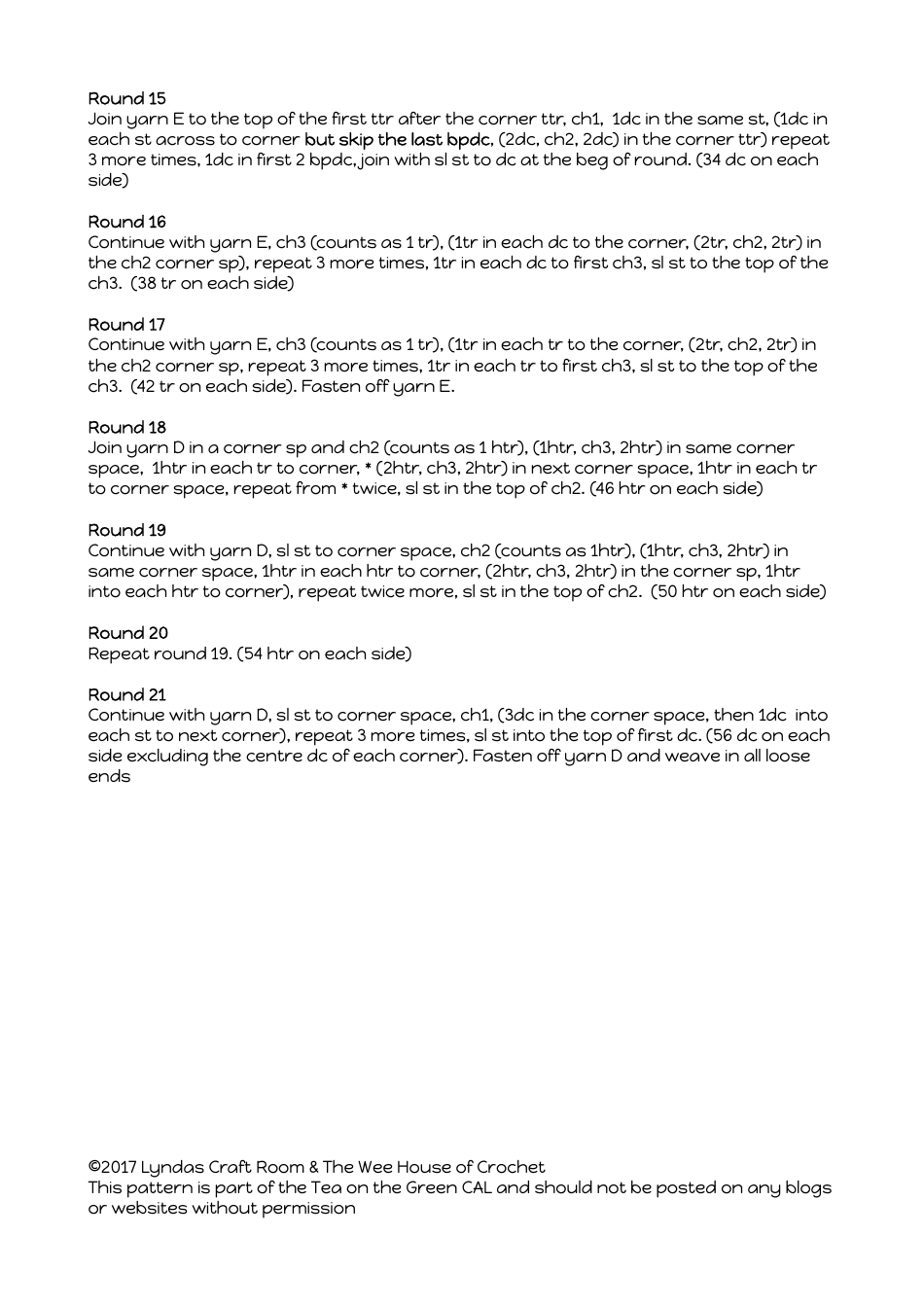 Tea on the Green Crochet Patterns, Page 8