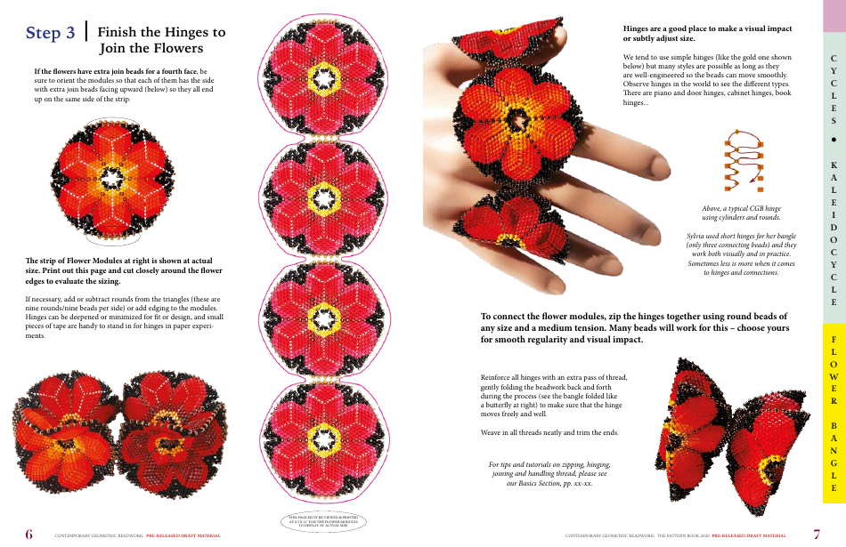 Modular Flower Bangles and Kaleidocycles Beading Pattern, Page 3