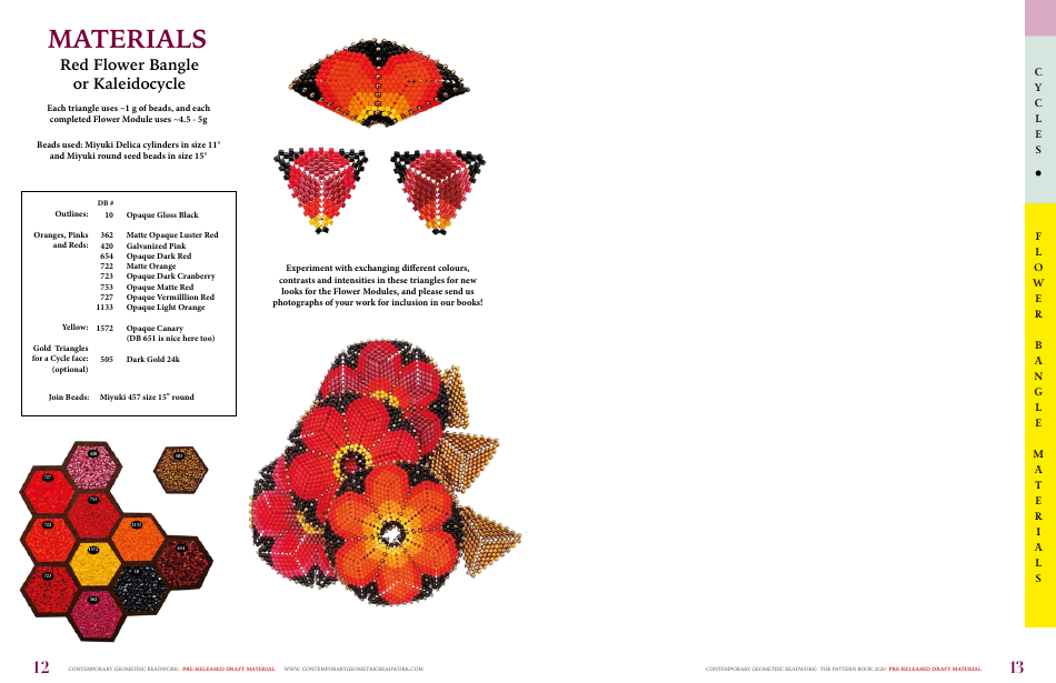 Modular Flower Bangles and Kaleidocycles Beading Pattern, Page 6