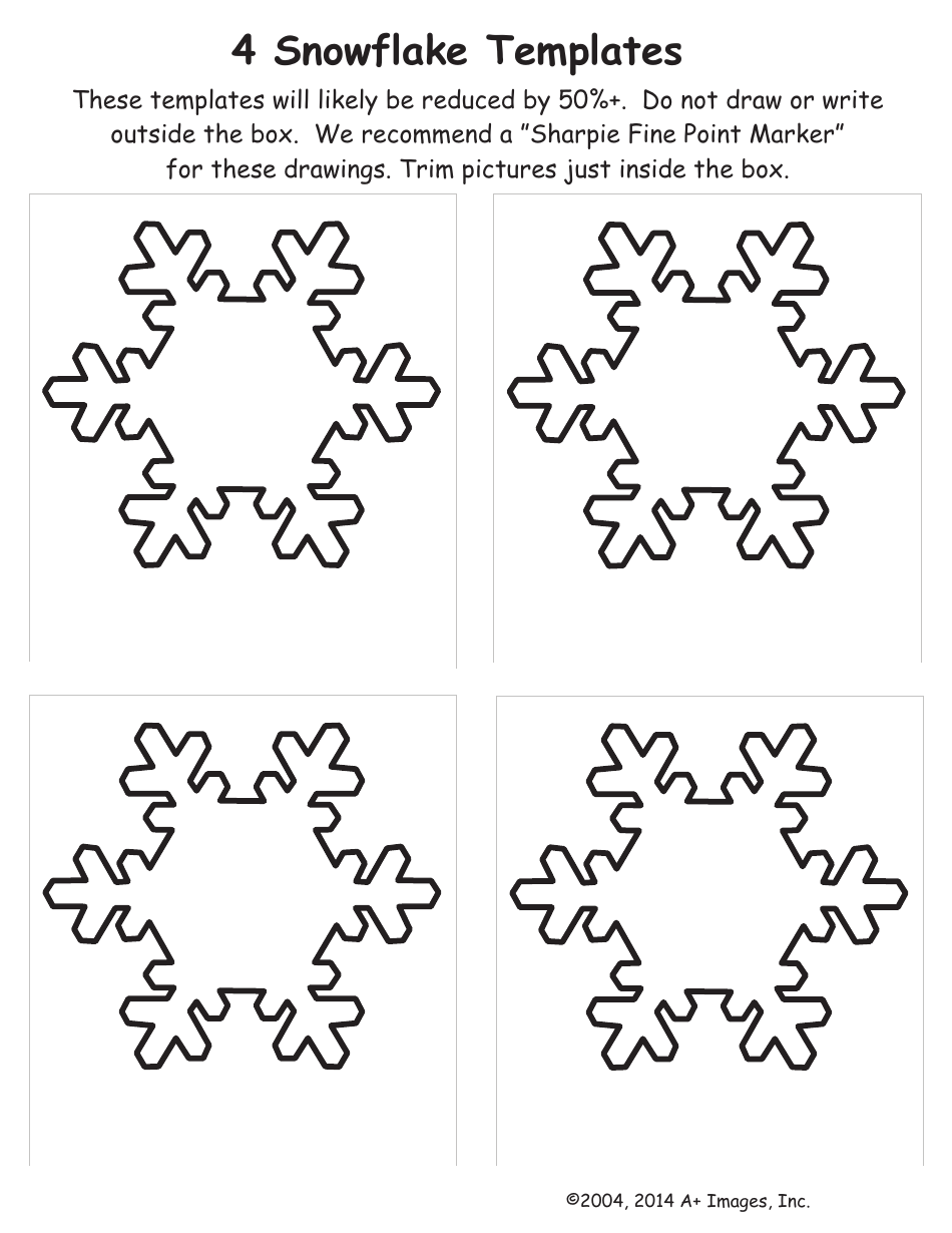 4 Snowflake Templates, Page 1