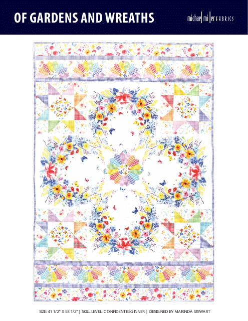 Of Gardens and Wreaths quilt pattern template image