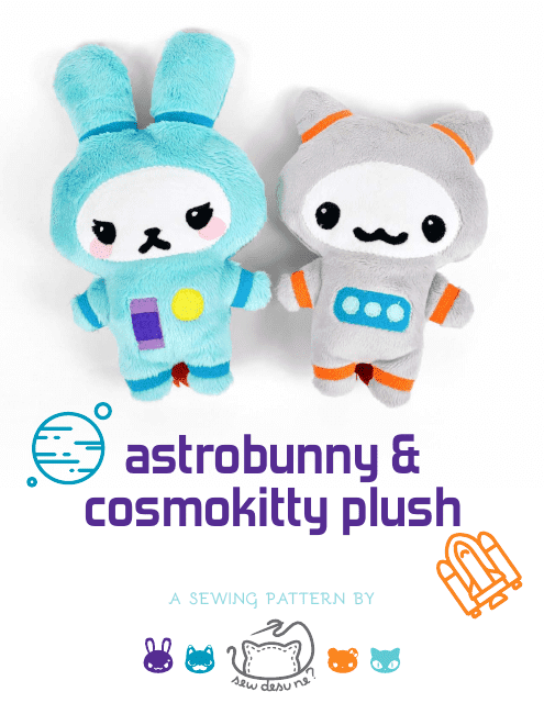 Astrobunny and Cosmokitty Plush Sewing Patten Templates