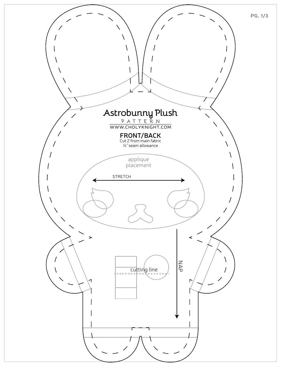 Astrobunny and Cosmokitty Plush Sewing Patten Templates, Page 11