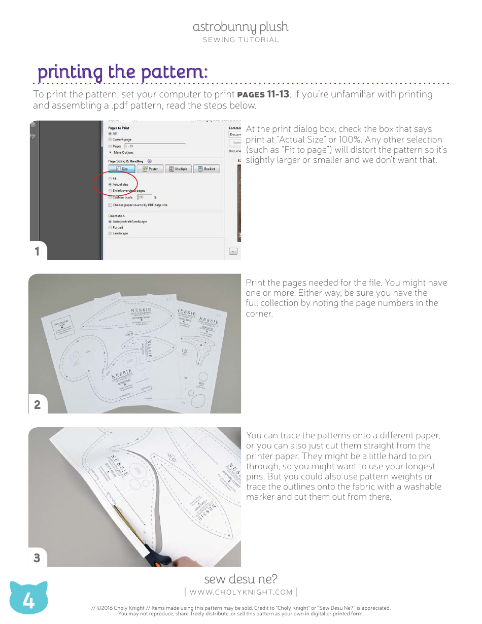 Astrobunny and Cosmokitty Plush Sewing Patten Templates, Page 4