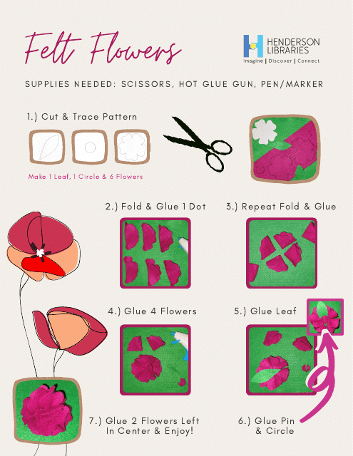 Felt Flower Pattern Templates - Henderson Libraries