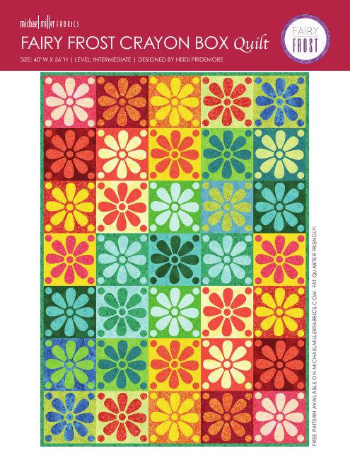 Fairy Frost Crayon Box Quilt Pattern Template - Michael Miller Fabrics