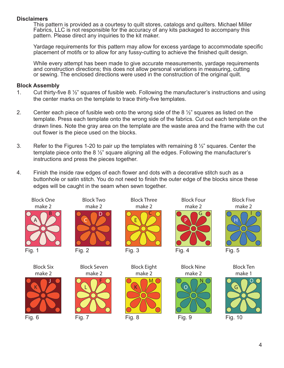 Fairy Frost Crayon Box Quilt Pattern Template - Michael Miller Fabrics, Page 4