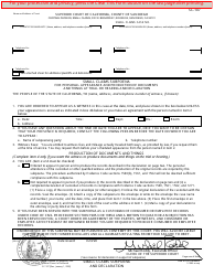 Document preview: Form SC-107 Small Claims Subpoena and Declaration - County of San Diego, California