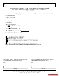Form SC-107 Small Claims Subpoena and Declaration - County of San Diego, California, Page 3