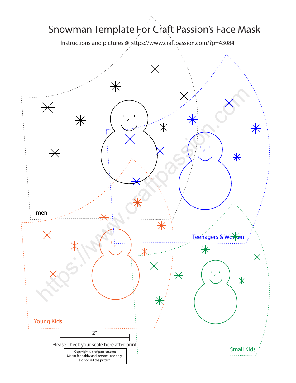 Snowman Face Mask Template - Craft Passion