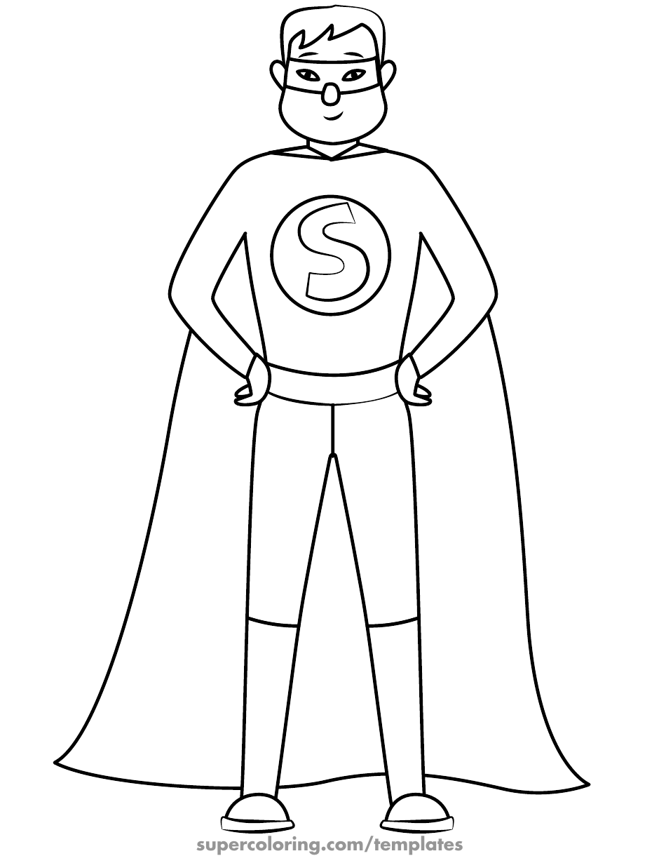 Superhero Outline Template, Page 1