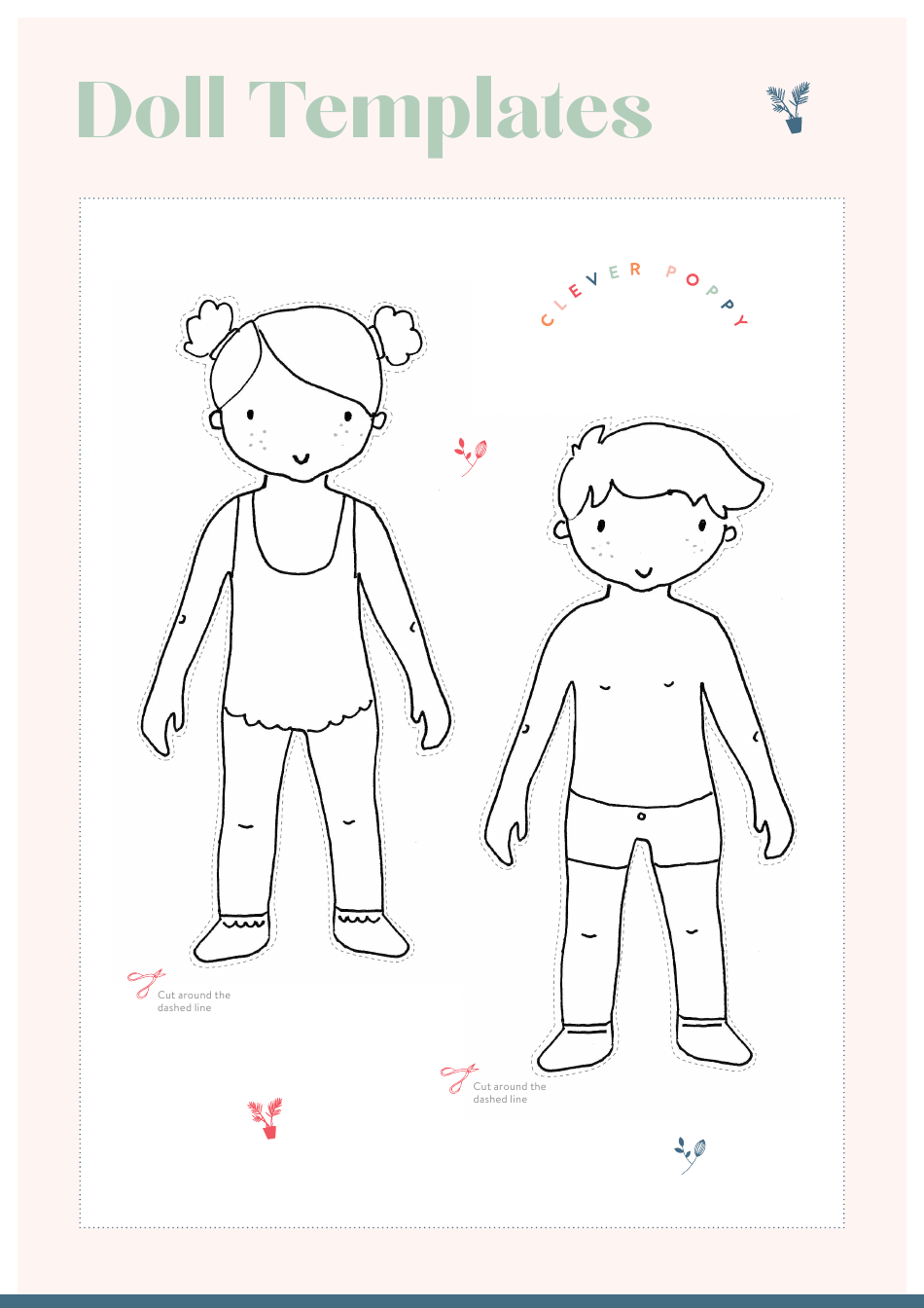 Girl  Boy Paper Doll Templates, Page 3