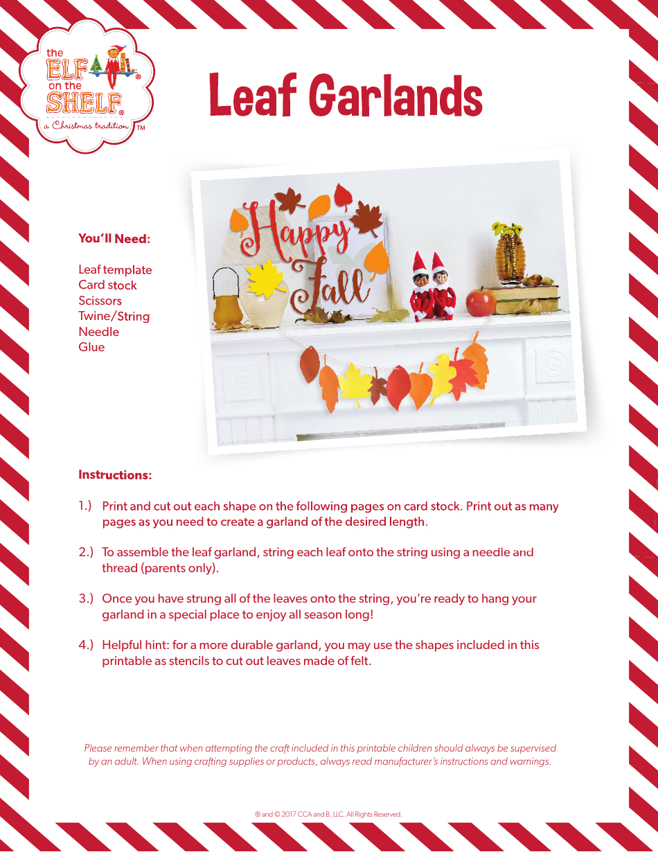 Leaf Garland Templates Cca and B Download Printable PDF Templateroller